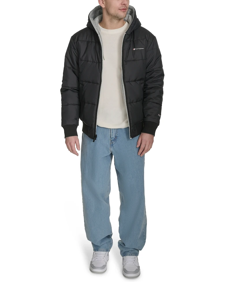 Champion Men's Reversible Bomber with Hood Jacket