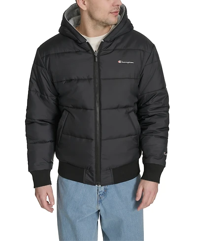 Champion Men's Reversible Bomber with Hood Jacket