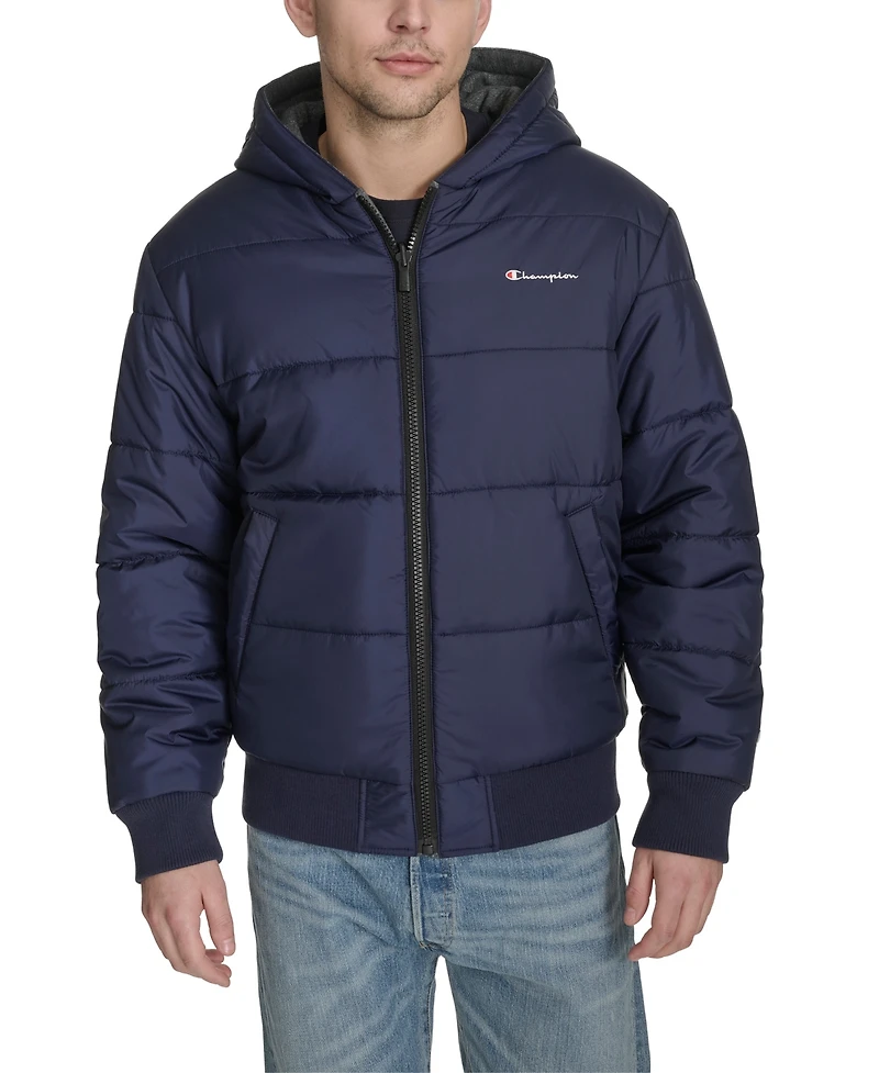 Champion Men's Reversible Bomber with Hood Jacket