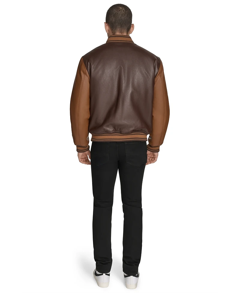 Champion Men's Faux Leather Varsity Jacket