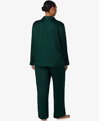 Lauren Ralph Lauren Plus Size Long Sleeves Notch Collar Pajama Set