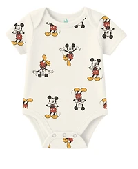 Disney Baby Boys 3-Pack Mickey Mouse Short Sleeves Bodysuit Set