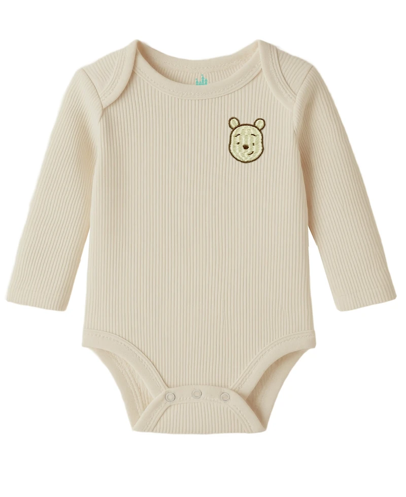 Disney Baby Boys or Girls 3-Pack Pooh Long Sleeves Bodysuit Set