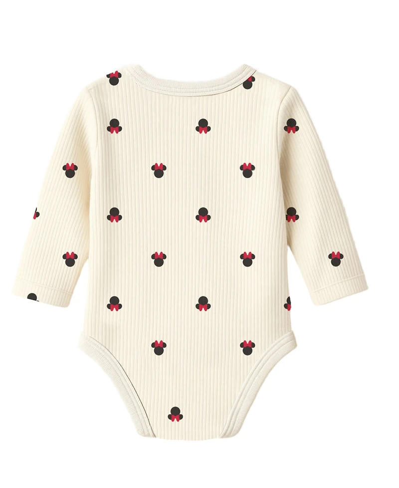 Disney Baby Girls 3-Piece Minnie Mouse Denim Jumper, Bodysuit and Tights Set