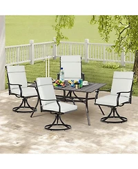 Aoodor Outdoor Dining Chair cushion Set, 37"x20"x2.8" High back with Ties and Zipper