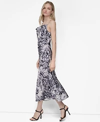 Dkny Women's Sleeveless Cowl Neck Midi Slip Dress