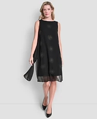Dkny Women's Sleeveless Hotfix Overlay Dress