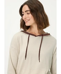 Olsen Women's Knit Hoodie Pullover with Stripes