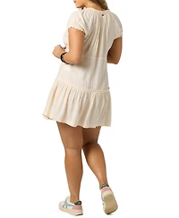 O'Neill Juniors' Maggie Tie-Neck Short-Sleeves Mini Dress