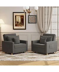 Aecojoy 36" Sleeper Chair, Convertible Chair Bed for Adults, 3-in-1 Pull Out Sofa Chair