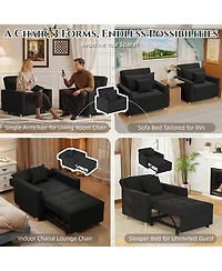 Aecojoy 36" Sleeper Chair, Convertible Chair Bed for Adults, 3-in-1 Pull Out Sofa