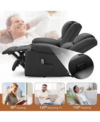 Aecojoy Recliner Couch with Massage&Heat Function, 3-Seat Wall Hunger Reclining Sofa