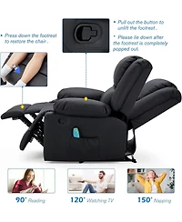 Aecojoy Loveseat Recliner with Heat&Massage Function, Rv Couch Wall-Hugger Reclining Sofa