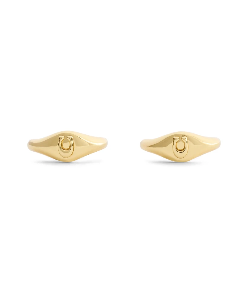 Coach Signature Signet Huggie Earrings