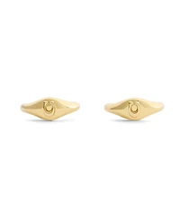 Coach Signature Signet Huggie Earrings