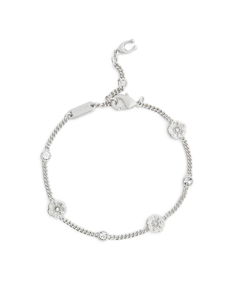 Coach Faux Stone Signature Tea Rose Strand Bracelet
