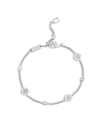 Coach Faux Stone Signature Tea Rose Strand Bracelet