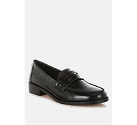 Roxana Real Leather Penny Strap Loafers Women