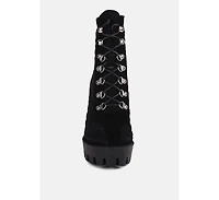 Yoko Womens Fine Suede Quilted Ankle Boots