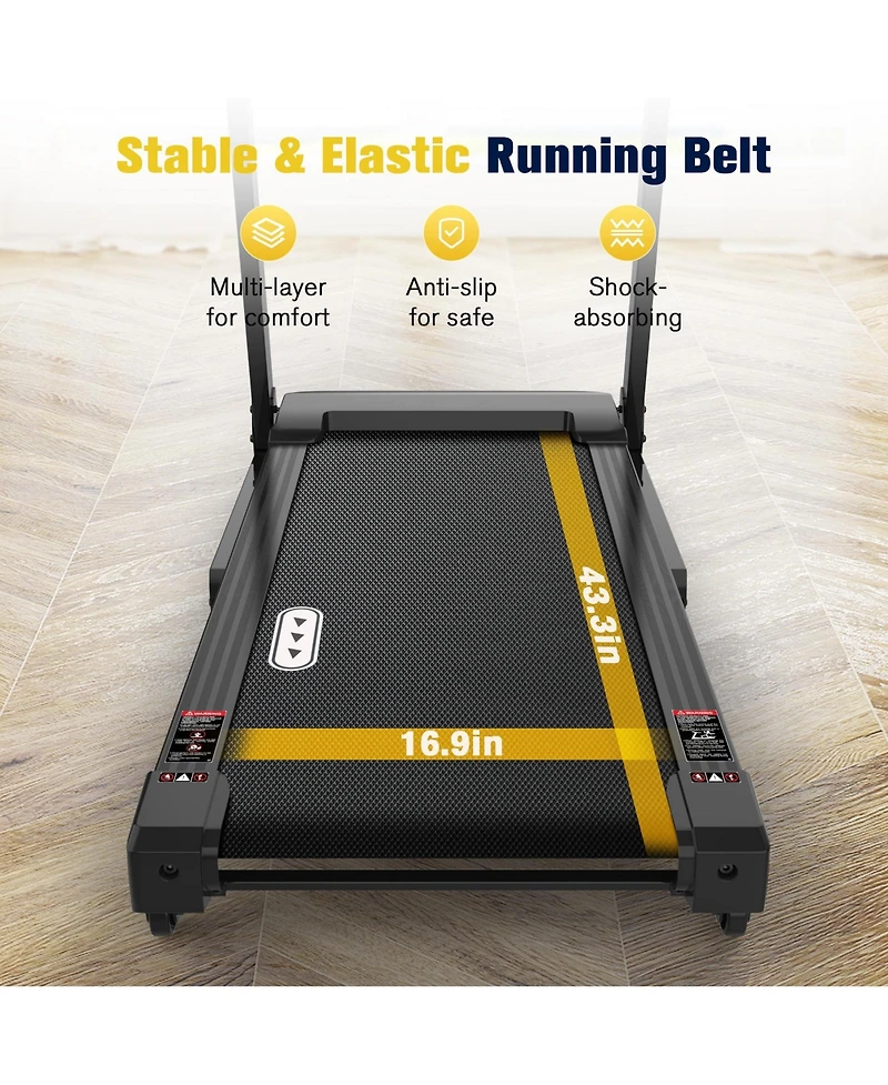 Redliro Foldable Treadmill, 15% Auto Incline, 350 lb Capacity, Bluetooth, Voice Control, Heart Rate Monitor