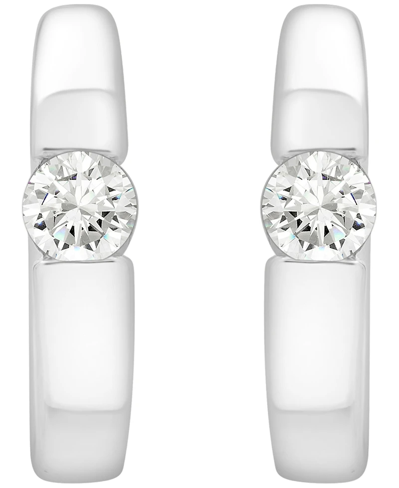 Macy's Diamond Hoop Earrings (1/4 ct. t. w.) in Sterling Silver