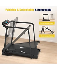 Redliro Walking Treadmill with Long Handrails 300lbs Capacity Recovery Fitness Exercise Machine for Seniors