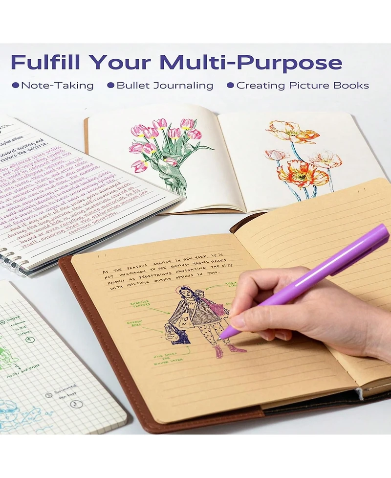 Htutwoo Four Candies Quick Dry Ink Colored Pens Set, 24 Colors Retractable Gel Pens, Colored Gel Pens for Office, School & Home Back To School