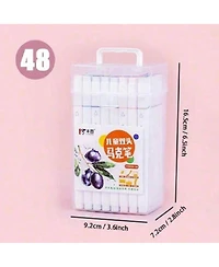 Htutwoo 48 Colors Ended Watercolor Marker Pens With Portable Carrying Case For School Art Drawing, School Stationery, Colorful Back To School