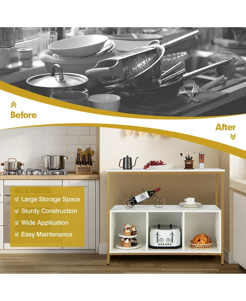 Modern Kitchen Buffet Sideboard with 3 Compartments