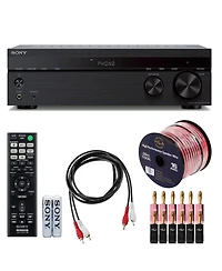 Sony Str-DH190 2-Channel Home Stereo Receiver with Phono Input and Bluetooth + Speaker Wire Cables