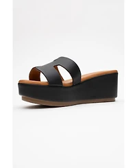 Forever & Always Shoes Lia Leather Platform Sandal (Women)