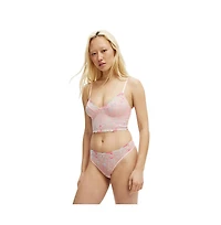 Cotton On Women's Margot Embroidered Mesh Longline Bralette