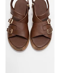 Forever & Always Shoes Levine Leather Buckled Side-Zip Sandal (Women)