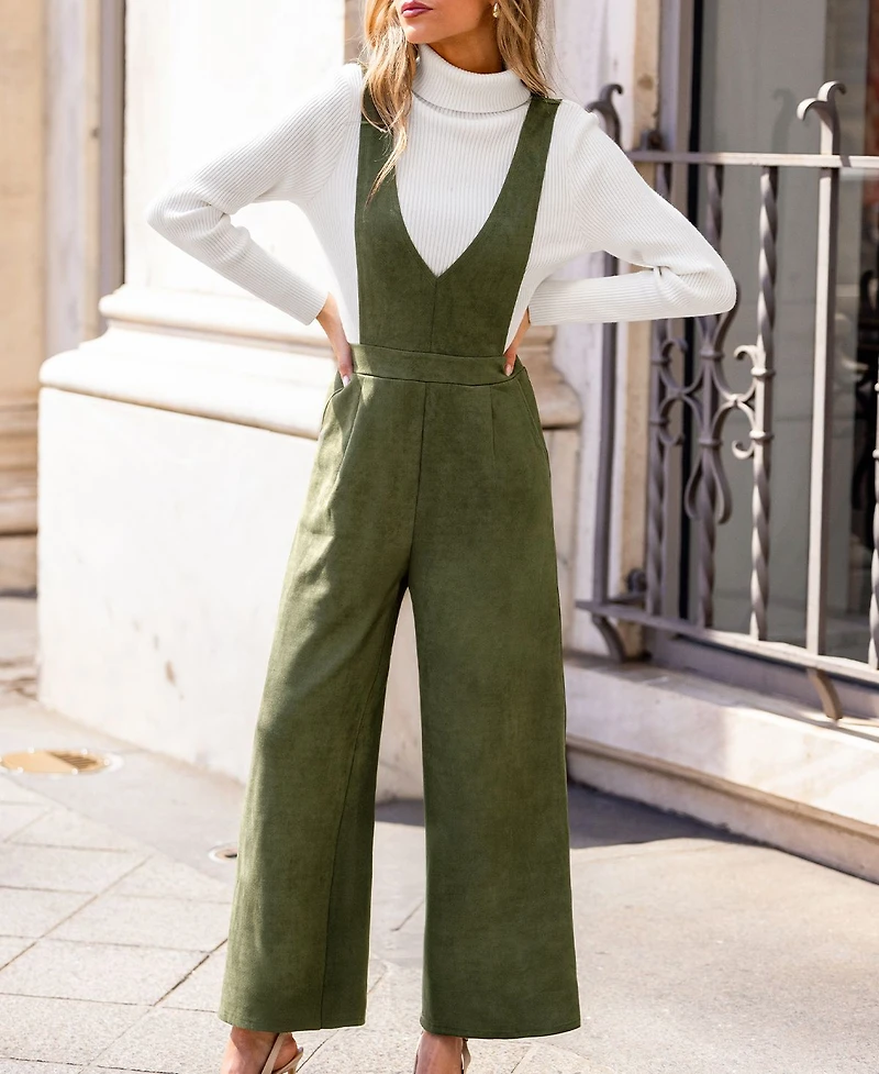 Cupshe Women's V Neck Wide Leg Jumpsuit