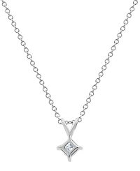 Macy's Certified Diamond Solitaire Pendant Necklace (1/2 ct. t.w.) in 14K White Gold
