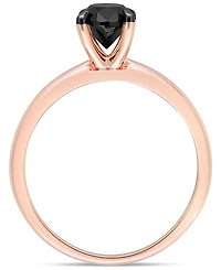 Macy's Oval Black Diamond Solitaire Engagement Ring (1 ct. t.w.) 14K Rose Gold