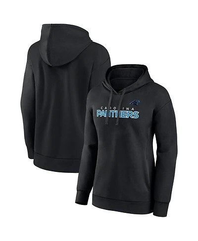 Fanatics Women's Black Carolina Panthers Iconic Cotton Fleece Checklist Pullover Hoodie