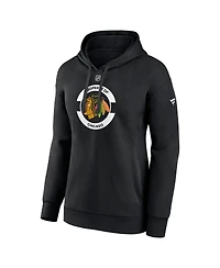 Fanatics Women's Black Chicago Blackhawks Authentic Pro Core Secondary Fleece Pullover Hoodie