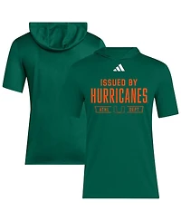 Adidas Men's Green Miami Hurricanes 2025 Areoready Sideline Training Hooded T-Shirt