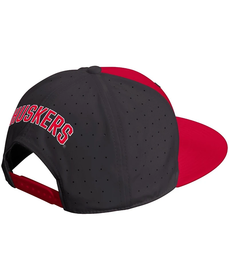 Adidas Men's and Women's Scarlet/Black Nebraska Huskers Performance Flat Bill Adjustable Hat