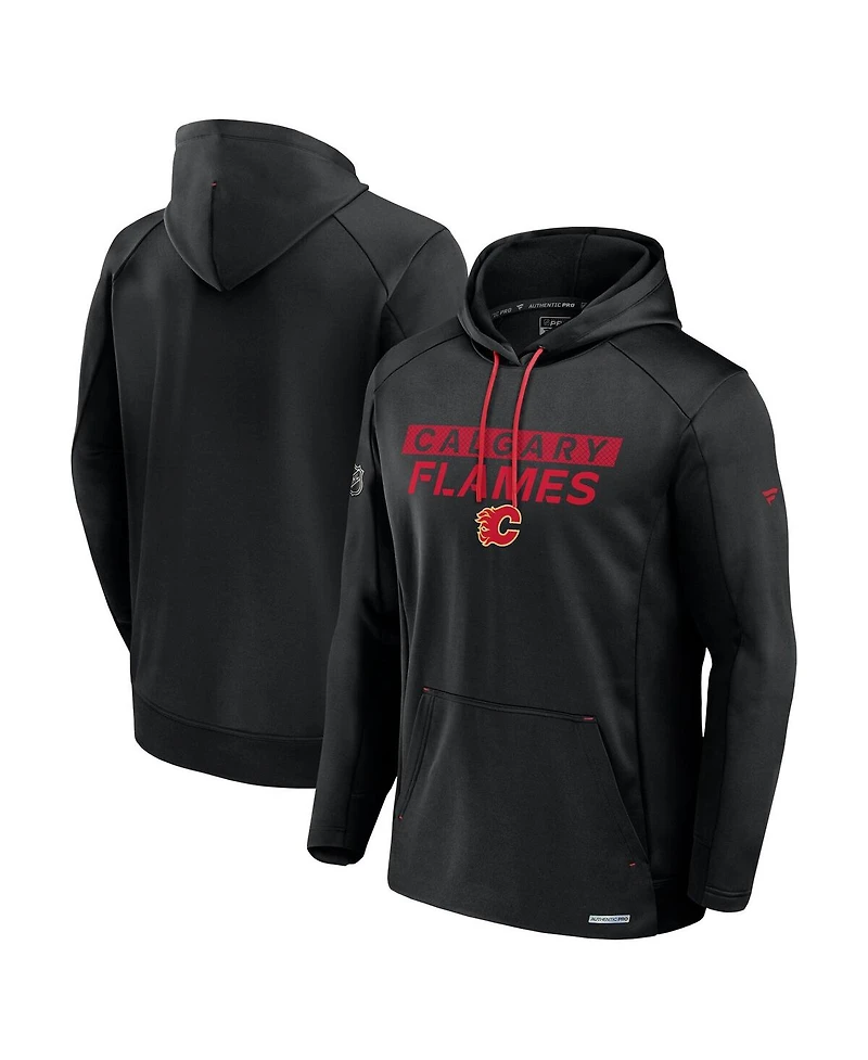 Fanatics Men's Black Calgary Flames Pro Rink Fleece Pullover Hoodie