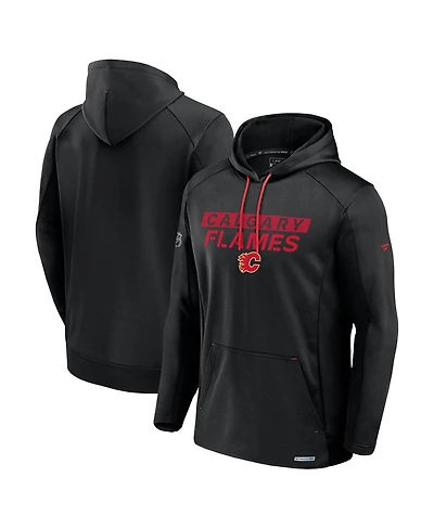 Fanatics Men's Black Calgary Flames Pro Rink Fleece Pullover Hoodie