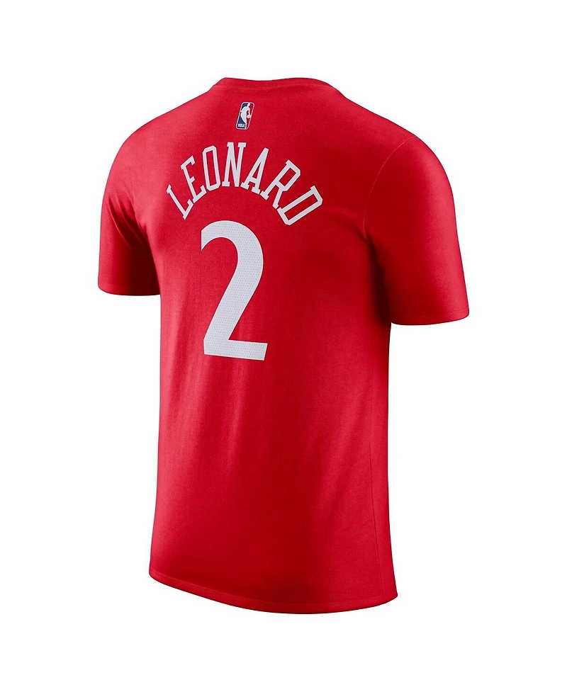 Jordan Men's Kawhi Leonard Red La Clippers Statement Edition Name Number T-Shirt