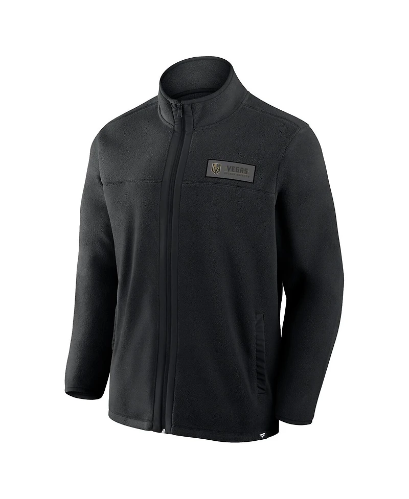 Fanatics Men's Black Vegas Golden Knights Home Ice Fleece Full-Zip Jacket
