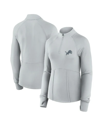 Fanatics Women's Gray Detroit Lions Elements Raglan Quarter-Zip Jacket