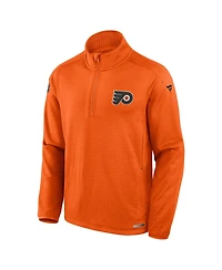 Fanatics Men's Orange Philadelphia Flyers Authentic Pro Rink Quarter-Zip Sweatshirt