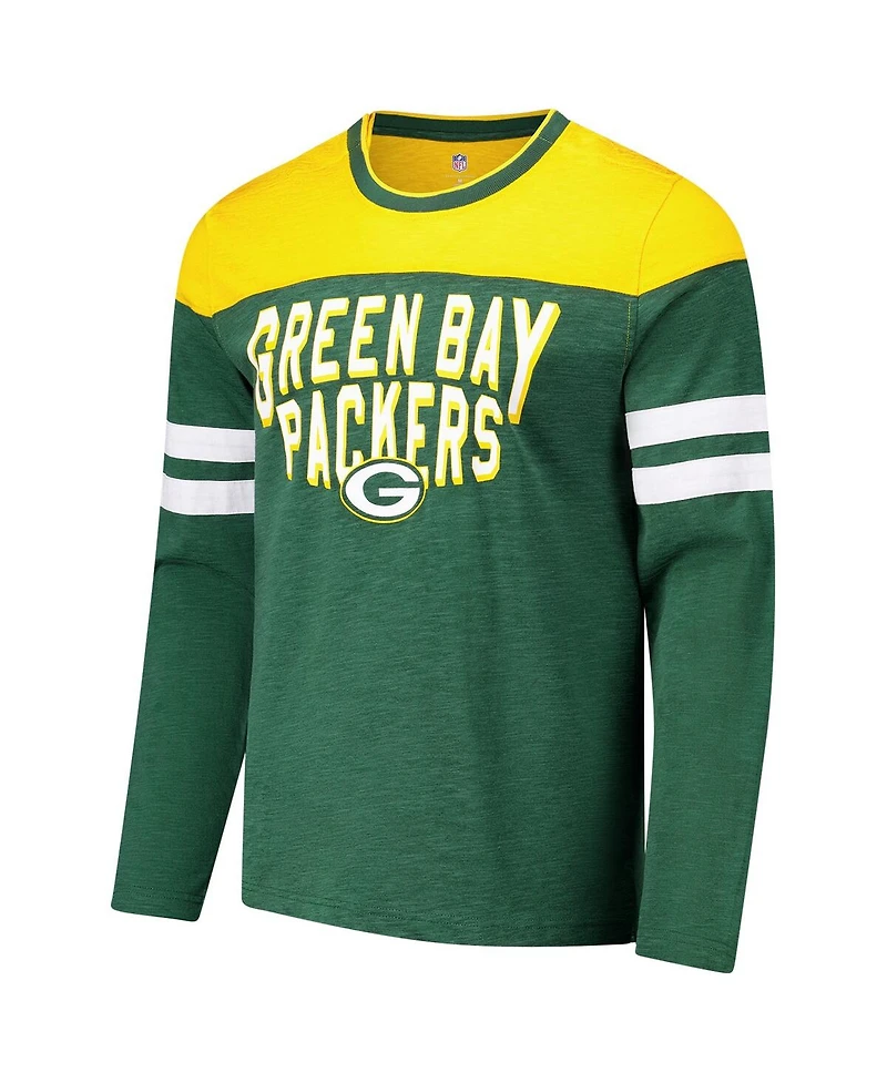 G-iii Sports by Carl Banks Men's Green/Gold Green Bay Packers Adaptive Hail Mary Long Sleeve T-Shirt