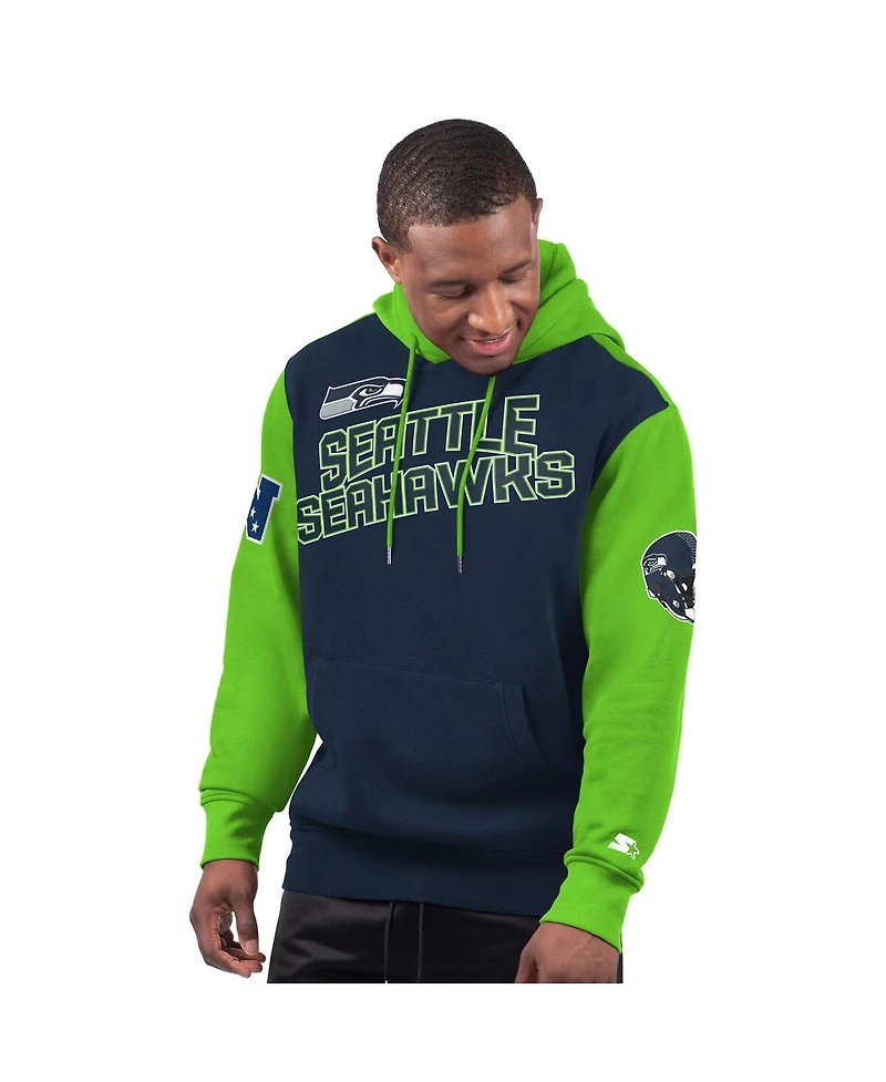 Starter Men's College Navy Seattle Seahawks Extreme Pullover Hoodie