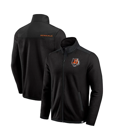 Darius Rucker Collection by Fanatics Men's Black Cincinnati Bengals Colorblock Polar Fleece Full-Zip Jacket