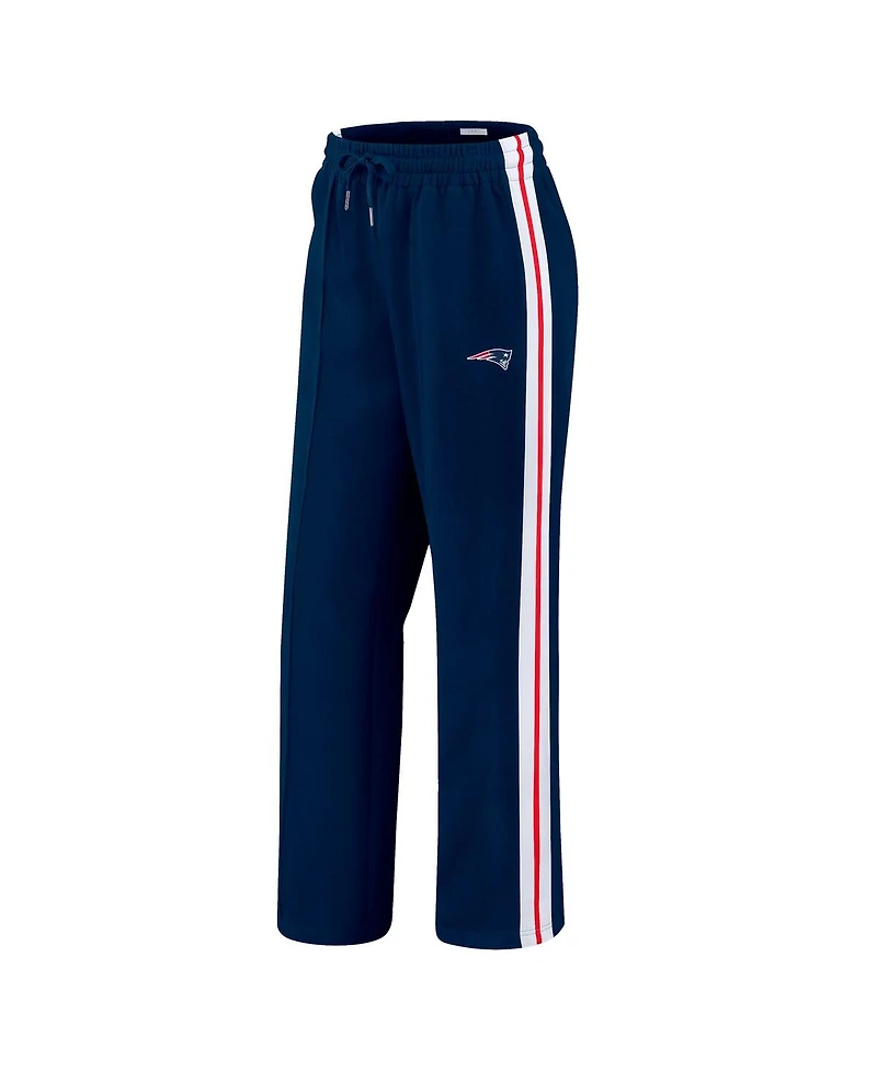 Wear by Erin Andrews Women's Navy New England Patriots color block Straight Leg Pants